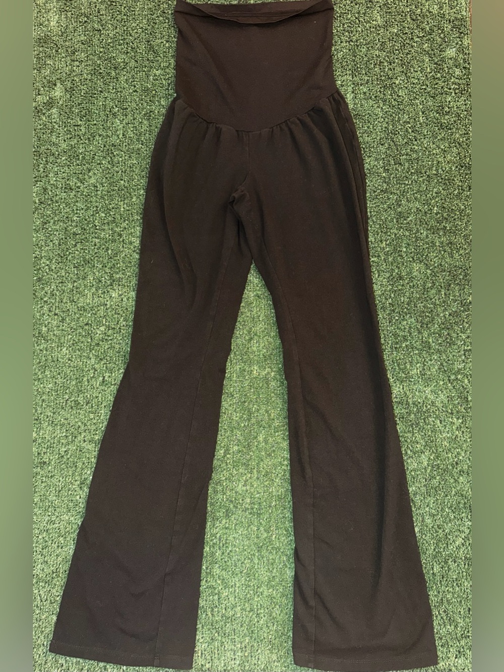 Motherhood Secret Fit Belly Flare Leggings Black Stretch SZ S Maternity